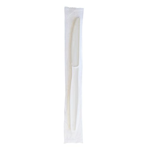 Picture of Heavyweight Wrapped Polystyrene Cutlery, Knife, White, 1,000/Carton