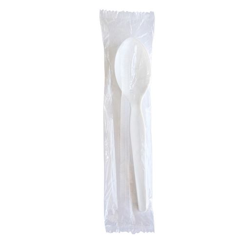 Picture of Heavyweight Wrapped Polystyrene Cutlery, Soup Spoon, White, 1,000/Carton