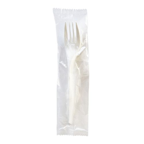 Picture of Mediumweight Wrapped Polypropylene Cutlery, Fork, 5.51", Plastic, White, 1,000/Carton