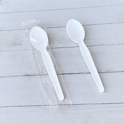 Picture of Heavyweight Wrapped Polystyrene Cutlery, Soup Spoon, White, 1,000/Carton