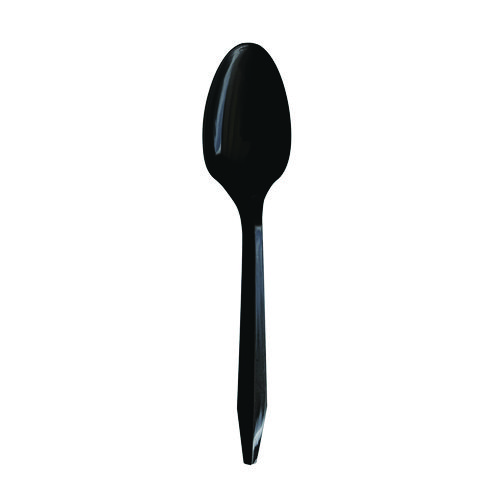 Picture of Mediumweight Polypropylene Cutlery, Teaspoon, Black, 1,000/Carton