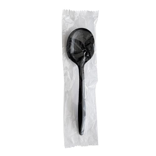 Picture of Heavyweight Polypropylene Cutlery, Soup Spoon, Black, 1,000/Carton