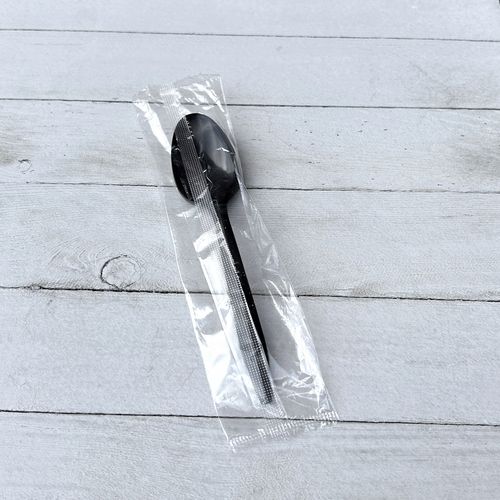 Picture of Mediumweight Polypropylene Cutlery, Teaspoon, Black, 1,000/Carton