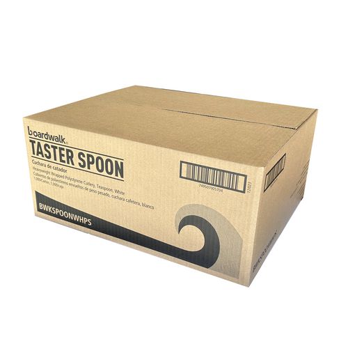 Picture of Heavyweight Wrapped Polystyrene Cutlery, Teaspoon, White, 1,000/Carton