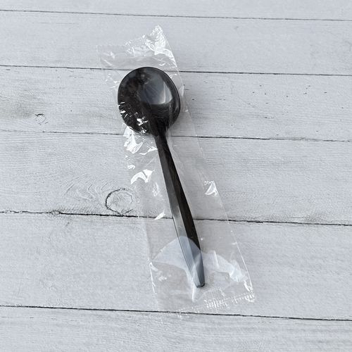 Picture of Heavyweight Polypropylene Cutlery, Soup Spoon, Black, 1,000/Carton