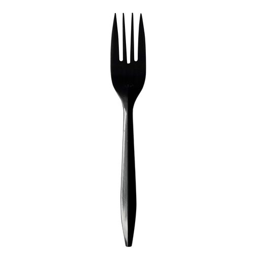 Picture of Mediumweight Polypropylene Cutlery, Fork, Black, 1,000/Carton