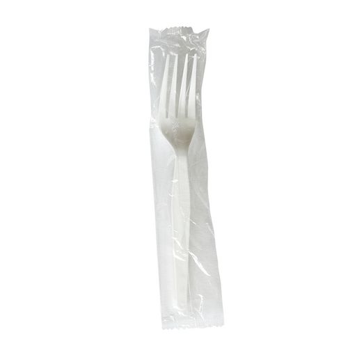 Picture of Heavyweight Wrapped Polystyrene Cutlery, Fork, White, 1,000/Carton