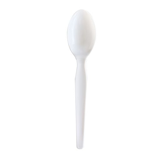 Picture of Heavyweight Wrapped Polystyrene Cutlery, Soup Spoon, White, 1,000/Carton