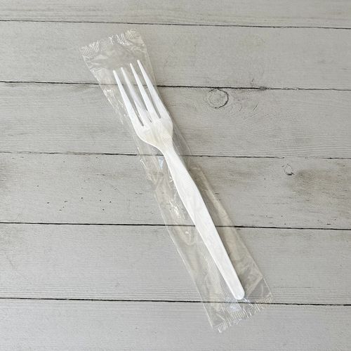 Picture of Heavyweight Wrapped Polystyrene Cutlery, Fork, White, 1,000/Carton