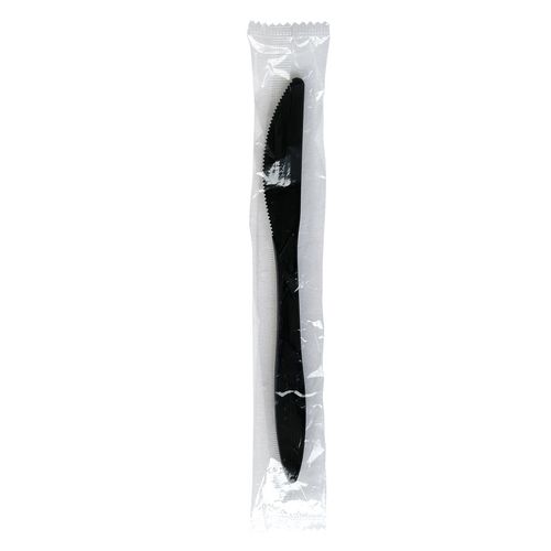 Picture of Mediumweight Wrapped Polypropylene Cutlery, Knife, Black, 1,000/Carton