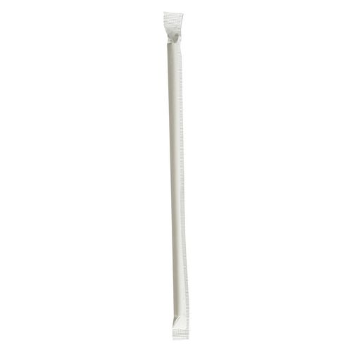 Picture of Wrapped Jumbo Paper Straws, 7.75", Paper, White, 1,280/Carton