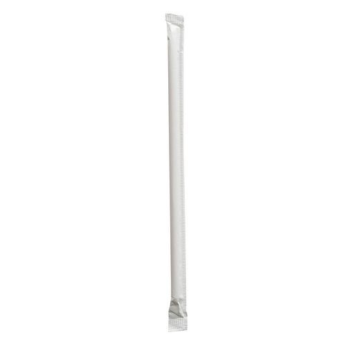 Picture of Wrapped Giant Straws, 7.75", Polypropylene, Red/White Striped, 7,200/Carton