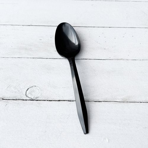 Picture of Mediumweight Polypropylene Cutlery, Teaspoon, Black, 1,000/Carton