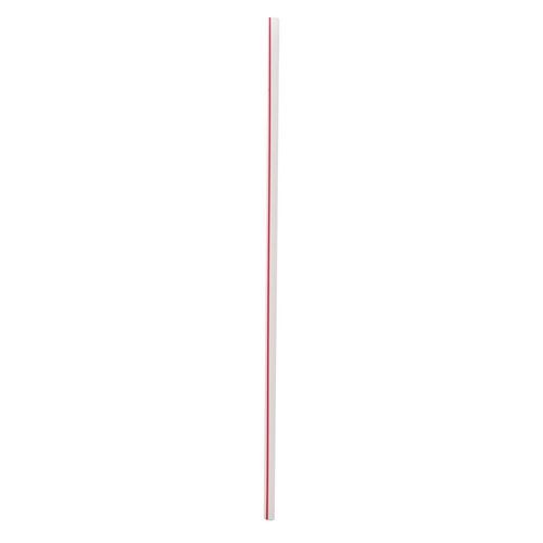 Picture of Wrapped Giant Straws, 10.25", Polypropylene, Red/White Striped, 1,200/Carton