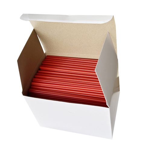 Picture of Jumbo Straws, 5.25", Polypropylene, Red, 10,000/Carton