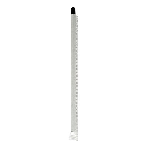 Picture of Wrapped Jumbo Paper Straws, 7.75", Paper, Black, 1,280/Carton