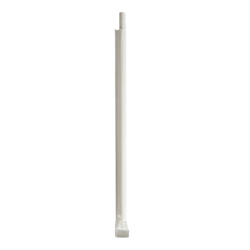 Picture of Wrapped Jumbo Paper Straws, 7.75", Paper, White, 1,280/Carton