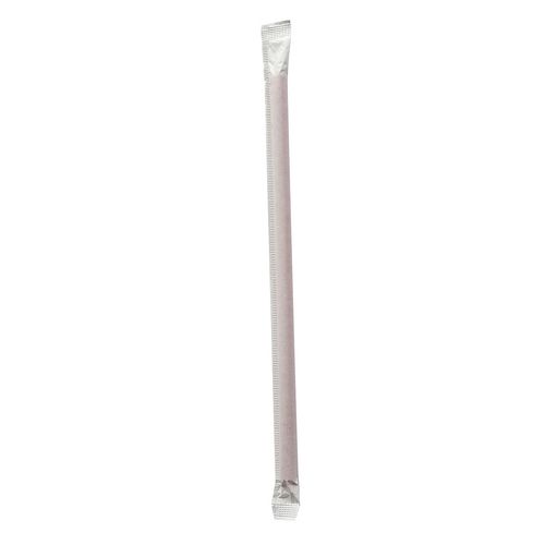 Picture of Wrapped Giant Straws, 7.75", Polypropylene, Red, 7,200/Carton