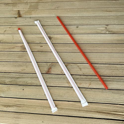 Picture of Wrapped Jumbo Straws, 10.25", Polypropylene, Red, 2,000/Carton