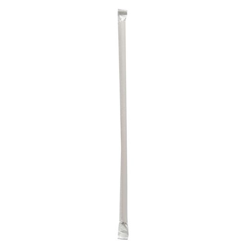 Picture of Wrapped Giant Straws, 10.25", Polypropylene, Red/White Striped, 1,200/Carton