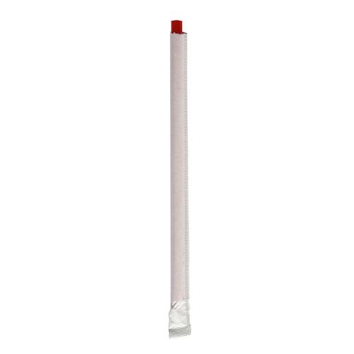 Picture of Wrapped Giant Straws, 7.75", Polypropylene, Red, 7,200/Carton