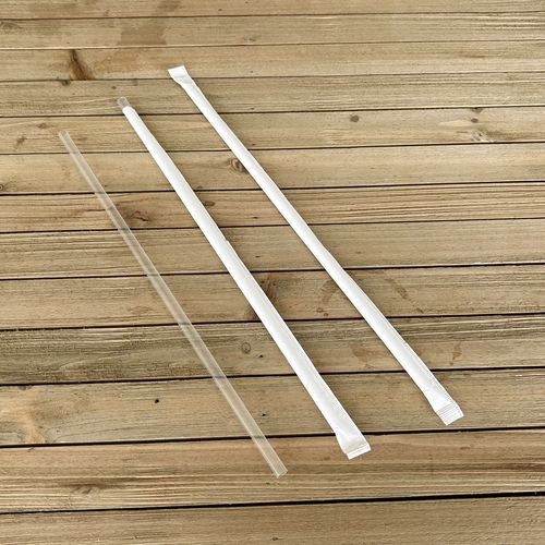 Picture of Wrapped Jumbo Straws, 10.25", Polypropylene, Clear, 2,000/Carton