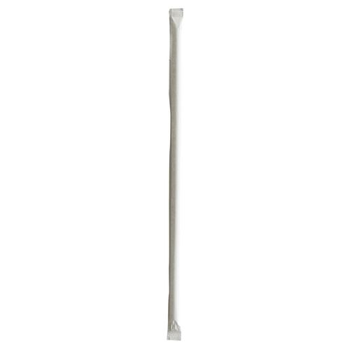 Picture of Wrapped Jumbo Straws, 10.25", Polypropylene, Clear, 2,000/Carton