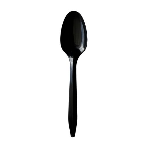 Picture of Mediumweight Polypropylene Cutlery, Teaspoon, Black, 1,000/Carton