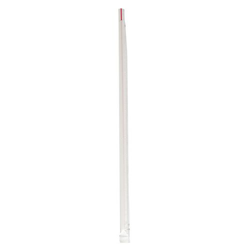 Picture of Wrapped Jumbo Straws, 10.25", Polypropylene, Red/White Striped, 2,000/Carton