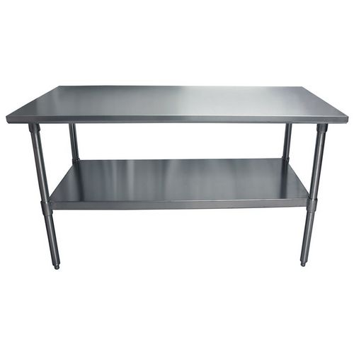 Picture of Stainless Steel Flat Top Work Tables, 60w x 30d x 36h, Silver, 2/Pallet