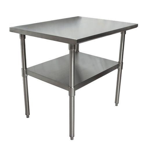 Picture of Stainless Steel Flat Top Work Tables, 36w x 30d x 36h, Silver, 2/Pallet