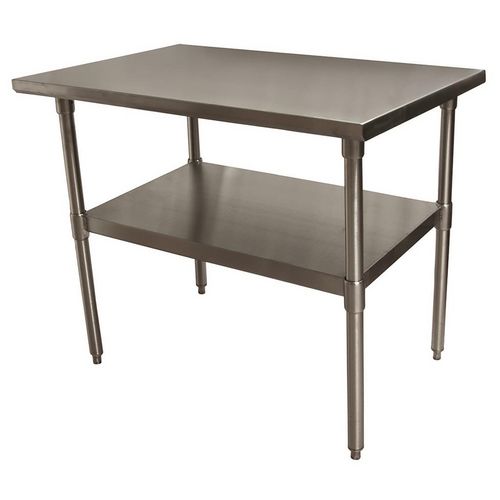 Picture of Stainless Steel Flat Top Work Tables, 48w x 30d x 36h, Silver, 2/Pallet