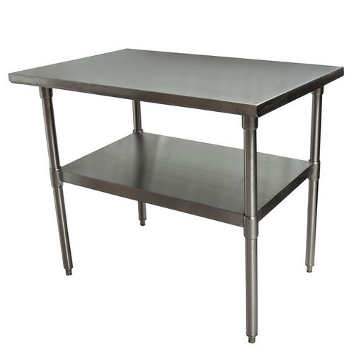 Picture of Stainless Steel Flat Top Work Tables, 48w x 24d x 36h, Silver, 2/Pallet