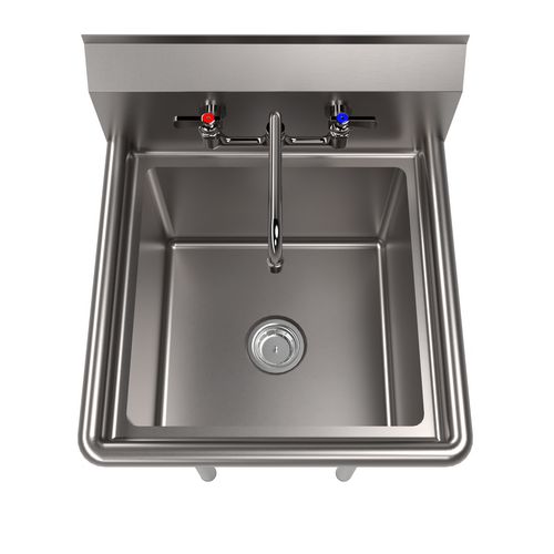 Picture of Stainless Steel Sink and Faucet Bundle, Sink/Faucet/Faucet Mounting Kit/Drain, 18" L x 18" W x 14" D