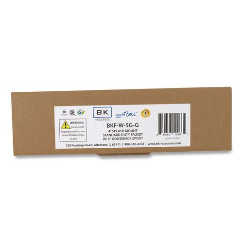 Picture of WorkForce Standard Duty Faucet, 9.5" Height/5" Reach, Chrome-Plated Brass