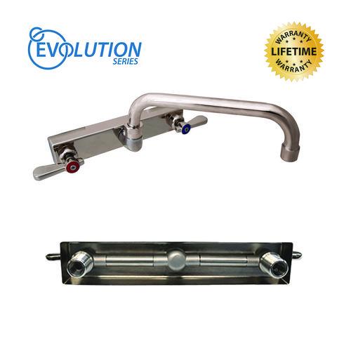 Picture of Evolution Splash Mount Stainless Steel Faucet, 4.69" Height/12" Reach, Stainless Steel