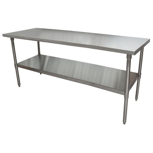 Picture of Stainless Steel Flat Top Work Tables, 72w x 30d x 36h, Silver, 2/Pallet