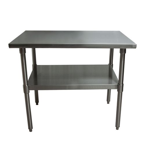 Picture of Stainless Steel Flat Top Work Tables, 48w x 24d x 36h, Silver, 2/Pallet