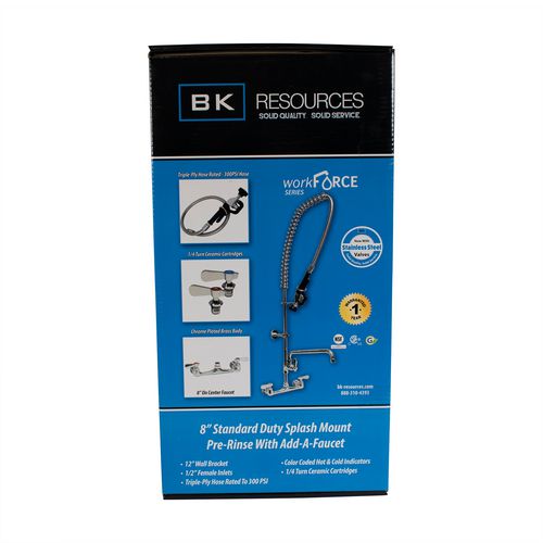 Picture of WorkForce Prerinse Add-A-Faucet, 4.62" Height/12" Reach, Chrome