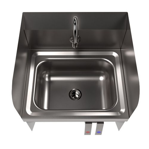 Picture of Stainless Steel Hand Sink with Side Splashes, 14" l x 10" w x 5" d