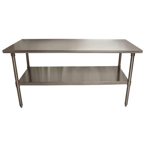 Picture of Stainless Steel Flat Top Work Tables, 72w x 30d x 36h, Silver, 2/Pallet