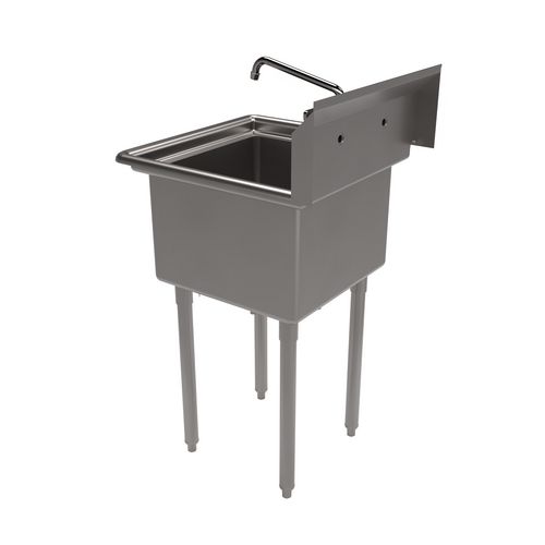 Picture of Stainless Steel Sink and Faucet Bundle, Sink/Faucet/Faucet Mounting Kit/Drain, 18" L x 18" W x 14" D