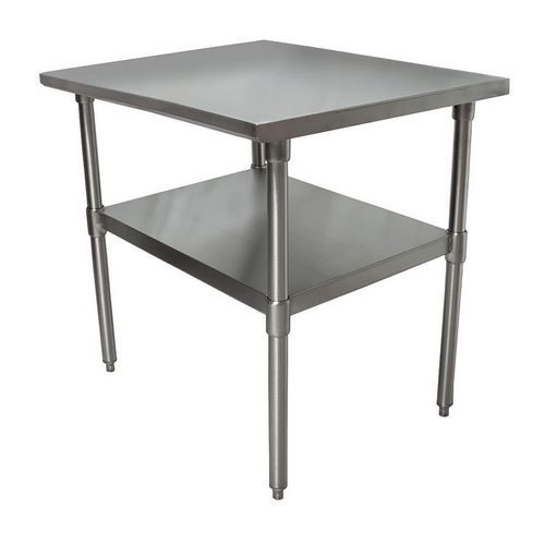 Picture of Stainless Steel Flat Top Work Tables, 24w x 24d x 36h, Silver, 2/Pallet