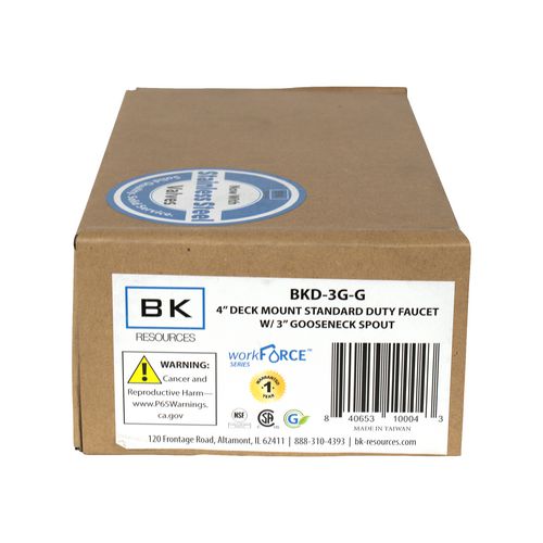 Picture of WorkForce Standard Duty Faucet. 7.88" Height/3.5" Reach, Chrome-Plated Brass