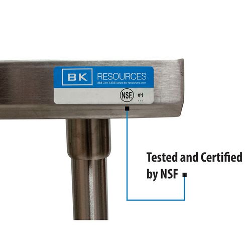 Picture of Stainless Steel Flat Top Work Tables, 24w x 24d x 36h, Silver, 2/Pallet