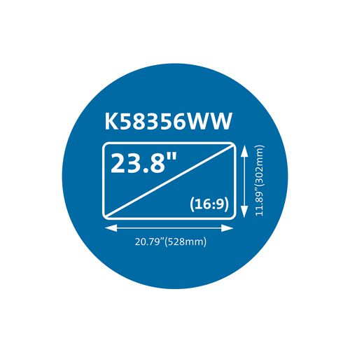 Picture of Magnetic Monitor Privacy Screen for 23.8" Widescreen Flat Panel Monitors, 16:9 Aspect Ratio