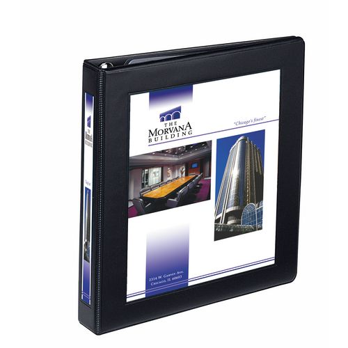 Picture of Framed View Heavy-Duty Binders, 3 Rings, 1" Capacity, 11 x 8.5, Black, 12/Carton