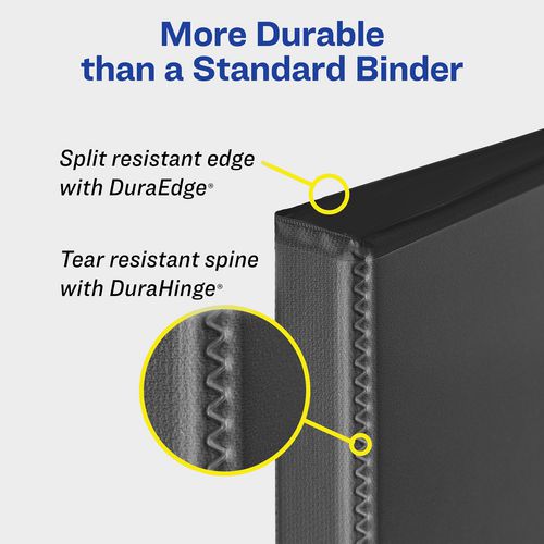 Picture of Heavy-Duty View Binder with DuraHinge and One Touch EZD Rings, 3 Rings, 1" Capacity, 11 x 8.5, Red, 12/Carton