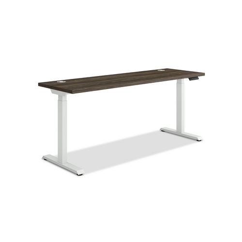 Picture of Coordinate Height Adjustable Desk Bundle 2-Stage, 70" x 22" x 27.75" to 47", Florence Walnut/Designer White