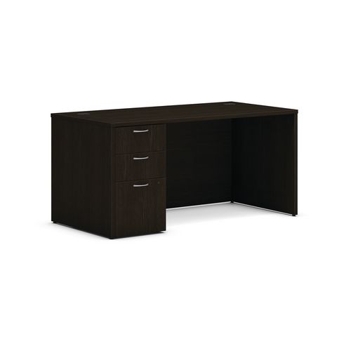 Picture of Mod Single Pedestal Desk Bundle, 60" x 30" x 29", Java Oak